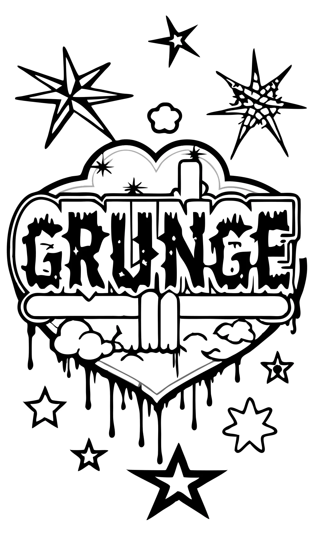 grunge aesthetic coloring pages